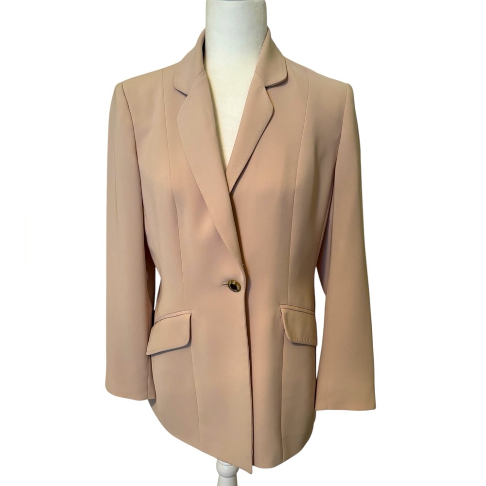 KASPER Light Tan One-Button Blazer Size 8P